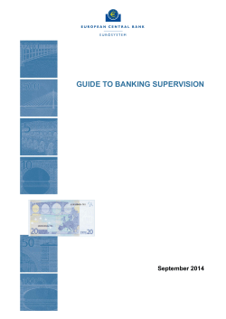 Guide to banking supervision - ECB