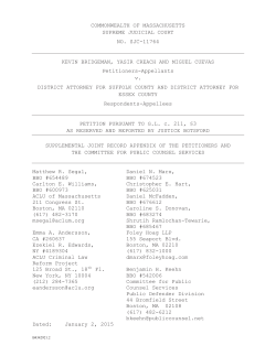 Jan. 2015 Petitioners Supplemental Record Appendix