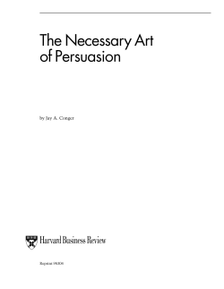 The Necessary Art of Persuasion