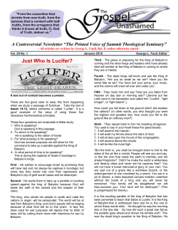 Just Who Is Lucifer? - Summit Theological Seminary