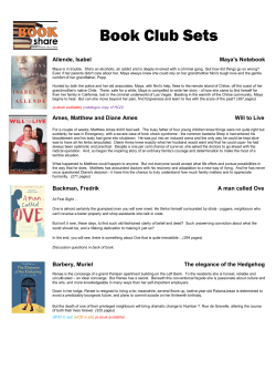 Book Club Sets - Mid North Coast Library Service