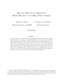 Did the Death oF Distance Hurt Detroit and Help New York?