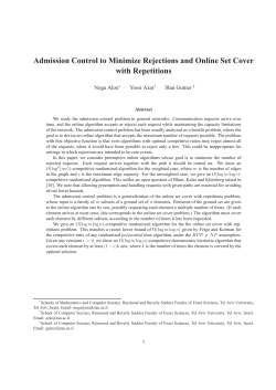 Admission Control to Minimize Rejections and Online Set Cover with