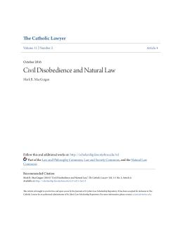 Civil Disobedience and Natural Law