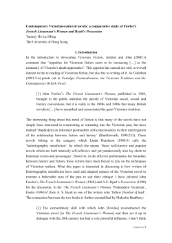 Contemporary Novels set in the Nineteenth