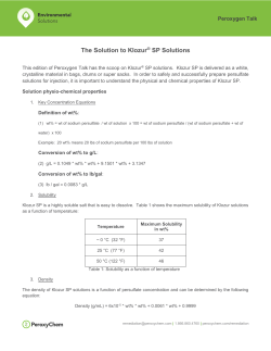 The Solution to Klozur&reg; SP Solutions