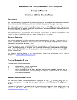 Municipality of the County of Annapolis/Town of Bridgetown Request