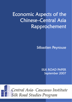 Economic Aspects of the Chinese&ndash;Central Asia Rapprochement