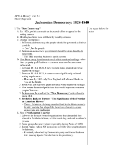 Jacksonian Democracy: 1828-1840