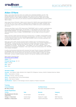 Aidan O`Hare - o`sullivan . the actors agent