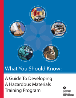 A Guide to Developing a Hazardous Materials Training