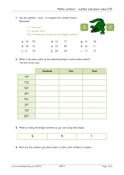 number and place value (Y3)