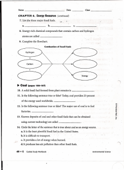 CHAPTER 6, Energy Resources (continued)