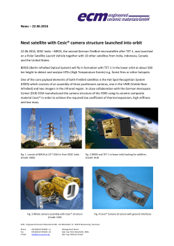 Next satellite with Cesic&reg; camera structure launched into orbit