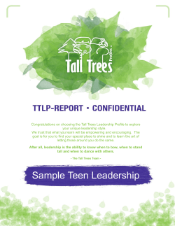 Sample Teen Leadership - Tall Trees Parenting Profile