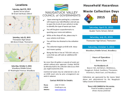 Household Hazardous Waste Collection Days 2015