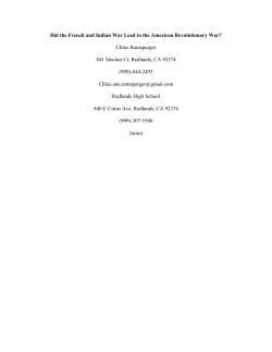 Essay Group 1 #4 The French and Indian War