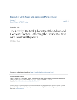 The Overtly "Political" Character of the Advise and Consent Function