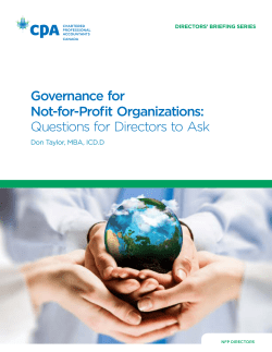 Not for Profit Governance