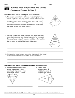 Surface Area of Pyramids and Cones