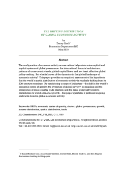 the shifting distribution of global economic activity