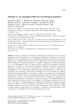 Daphnia as an emerging model for toxicological genomics