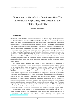 Citizen insecurity in Latin American cities: The intersection of