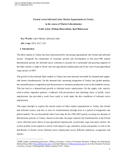 Formal versus Informal Labor Market Segmentation in Turkey in the