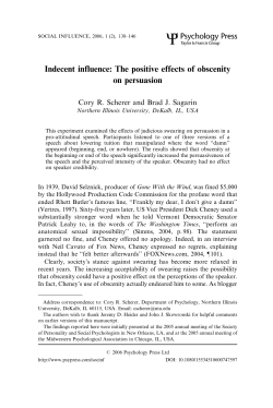 Indecent influence: The positive effects of obscenity on persuasion