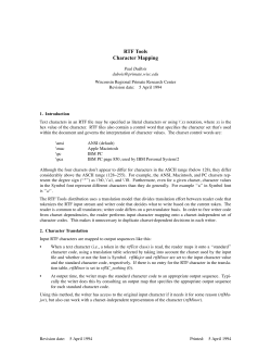 RTF Tools Character Mapping