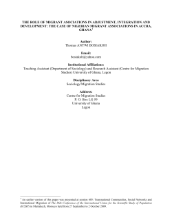 THE ROLE OF MIGRANT ASOCIATIONS IN ADJUSTMENT