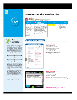 Math Grade 3 Unit 12-7 Fractions on the Number Line