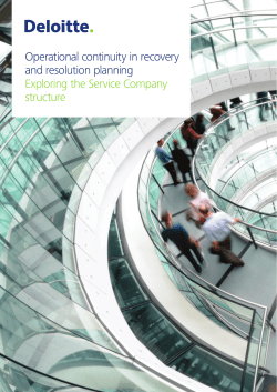 Operational continuity in recovery and resolution planning Exploring