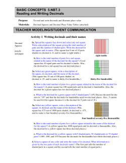 BASIC CONCEPTS 5.NBT.3 Reading and Writing