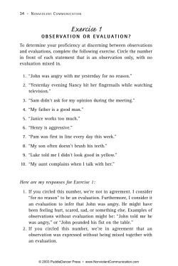 Exercise 1 - Nonviolent Communication