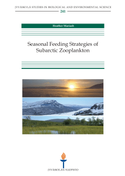 Seasonal feeding strategies of subarctic zooplankton