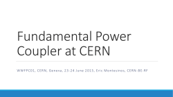 WWFPC01, CERN, Geneva, 23-24 June 2015, Eric Montesinos