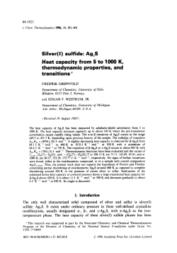 Silver(l) sulfide: Ag,S Heat capacity from 5 to 1000 K