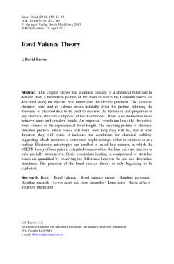 Bond Valence Theory