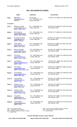 For Public Distribution Effective April 20th, 2017