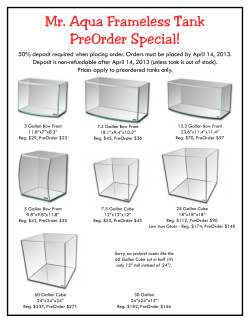 Mr. Aqua Frameless Tank PreOrder Special!