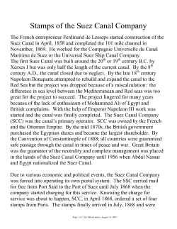 The Stamps of the Suez Canal Company