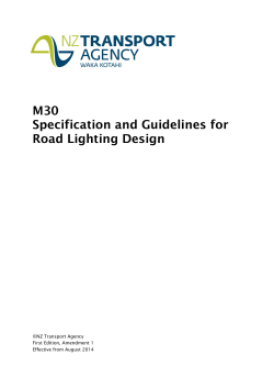 Specification and Guidelines for Road Lighting Design