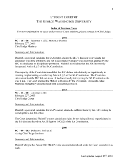 STUDENT COURT OF THE GEORGE WASHINGTON UNIVERSITY