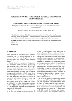 REALIZATION OF THE SUBLIMATION TEMPERATURE POINT OF