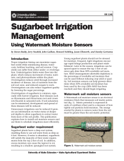 Sugarbeet Irrigation Management