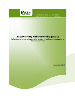 (KEKI) "Establishing Child Friendly Justice, Reflections on how to