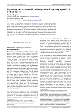Legitimacy and Accountability of Independent Regulatory Agencies