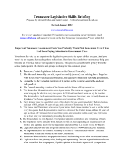 Tennessee Legislative Skills Briefing