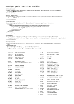 Indesign &ndash; special chars in idml (xml) files